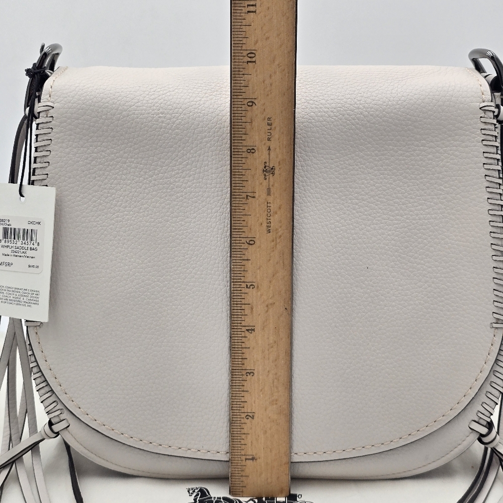 💥NWT💥Coach 1941 Glovetanned Pebbled Leather Whiplash Saddle Bag, Chalk - Picture 15 of 16